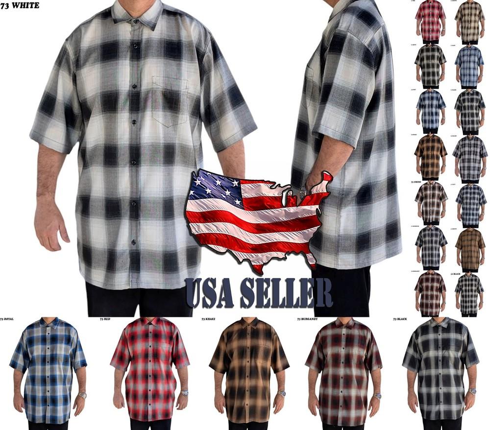 Мужская фланелевая рубашка в клетку с коротким рукавом - Оригинальный стиль Lowrider | Унисекс футболка Biker Chicano XXL