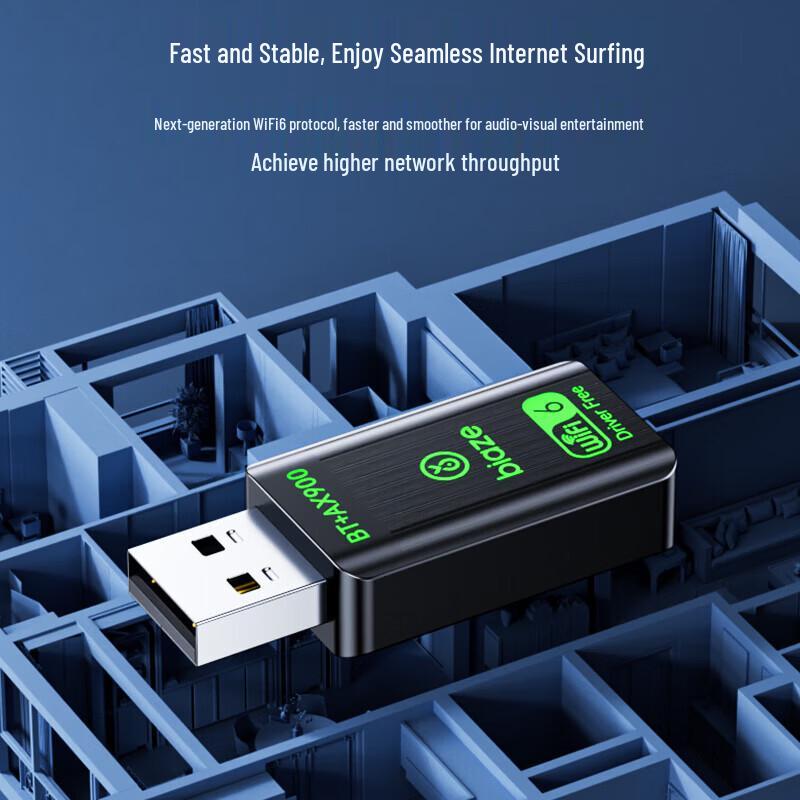 

BIAZE UK21 WiFi6 Dual-Band USB Adapter with Bluetooth 5.4 (CN version)