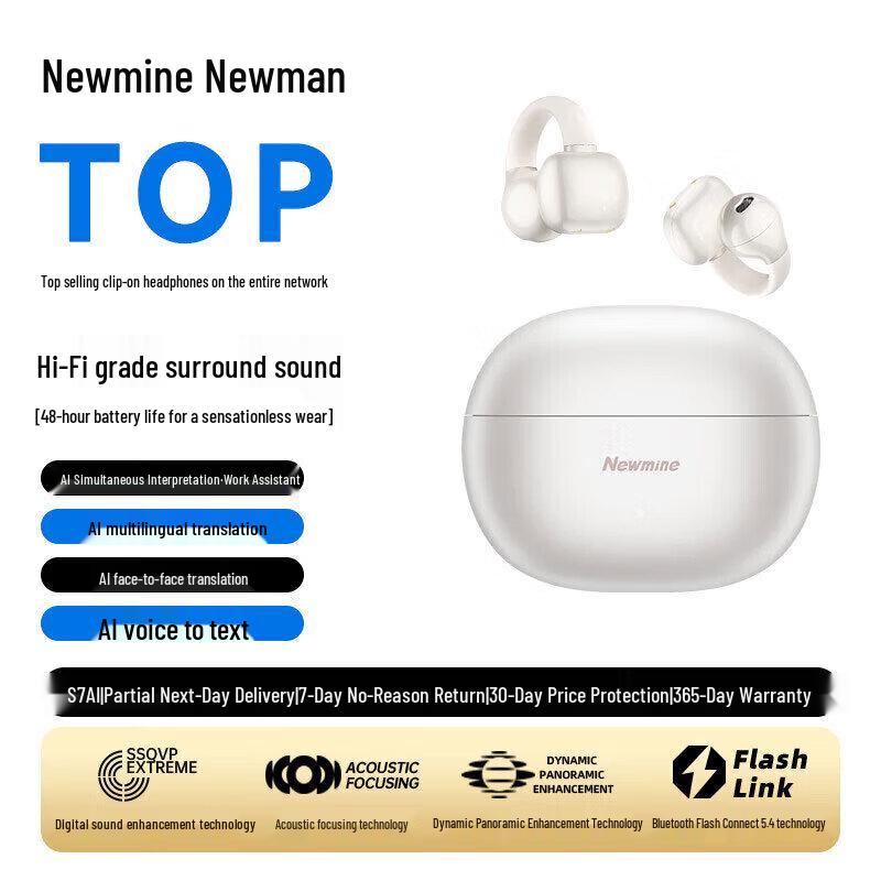 Newmine S7 Ear-Clip Open-Ear Wireless Bluetooth Sport Headphones