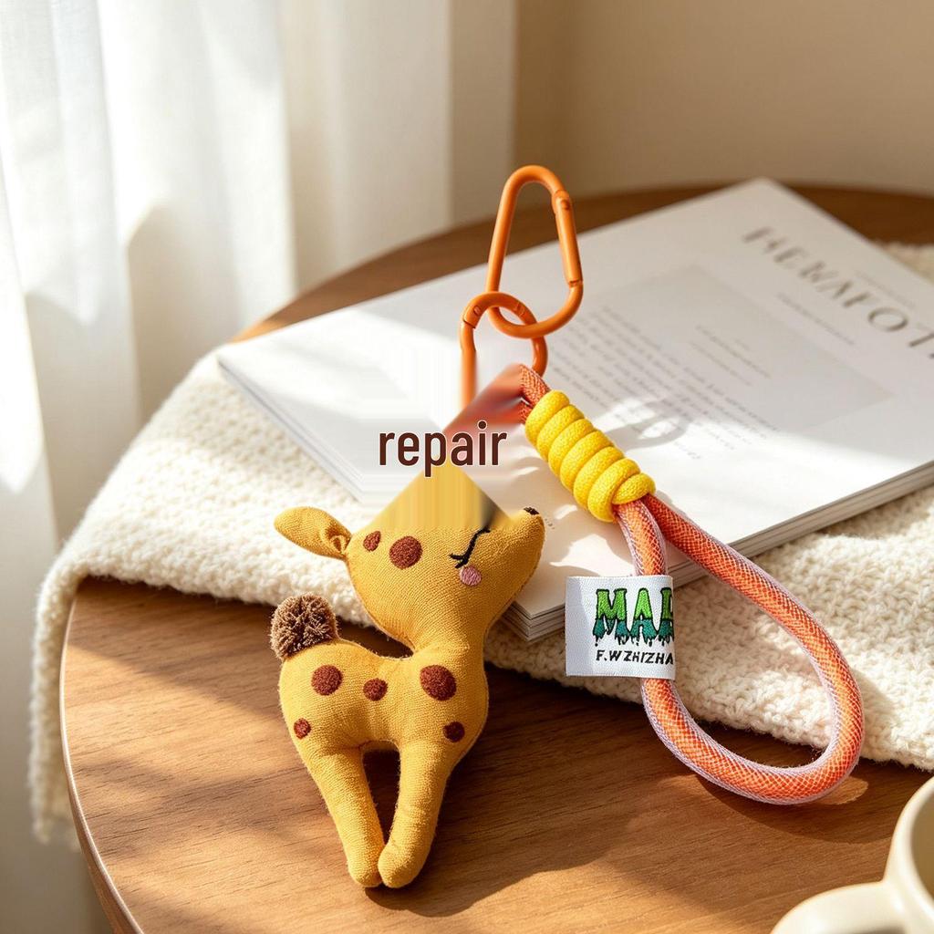 High-End Forest Style Rabbit Doll Keychain and Lanyard: Cute Girly Bag or Phone Accessory
