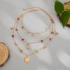 Bohemian Niche Crushed Stone Beaded Necklaces Vintage Chain Tassel Collarbone Choker Necklace Set Multilayer Retro Daily Women's Jewelry