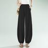 2026 Women's High-Waist Wide-Leg Ice Silk Pants - Plus Size, Loose Fit, Slimming Casual Summer Wear