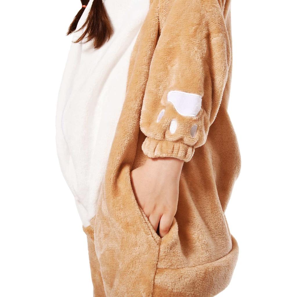 OLAOLA Shiba Inu Kigurumi Pajamas for Animal Fluffy and Warm for Indoor Cold Winter Cute Size M Kids, Costume, Use, Protection, Pajamas, Flannel,