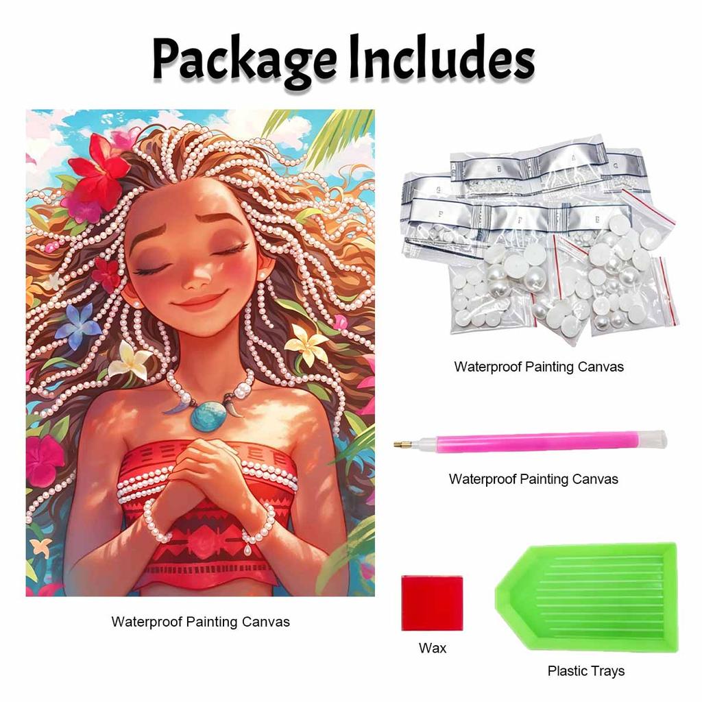 Disney Moana Pearl Art A Soothing Artistic Masterpiece 5D DIY Pearl Embroidery Mosaic Cross Stitch Kit for Home Decor