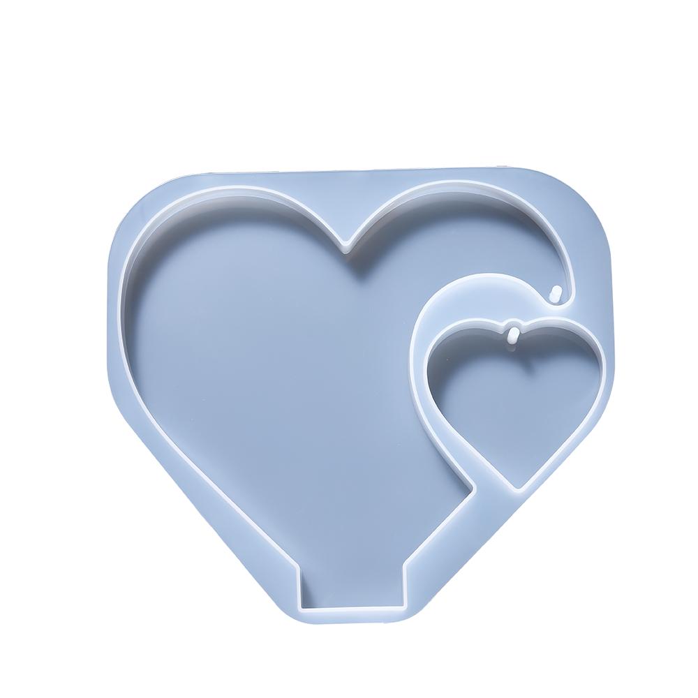 Love Heart Photo Frame Pendulum Pedestal Base Silicone Mold Crystal Epoxy Resin Mold for DIY Jewelry Craft Making Home Decoratio