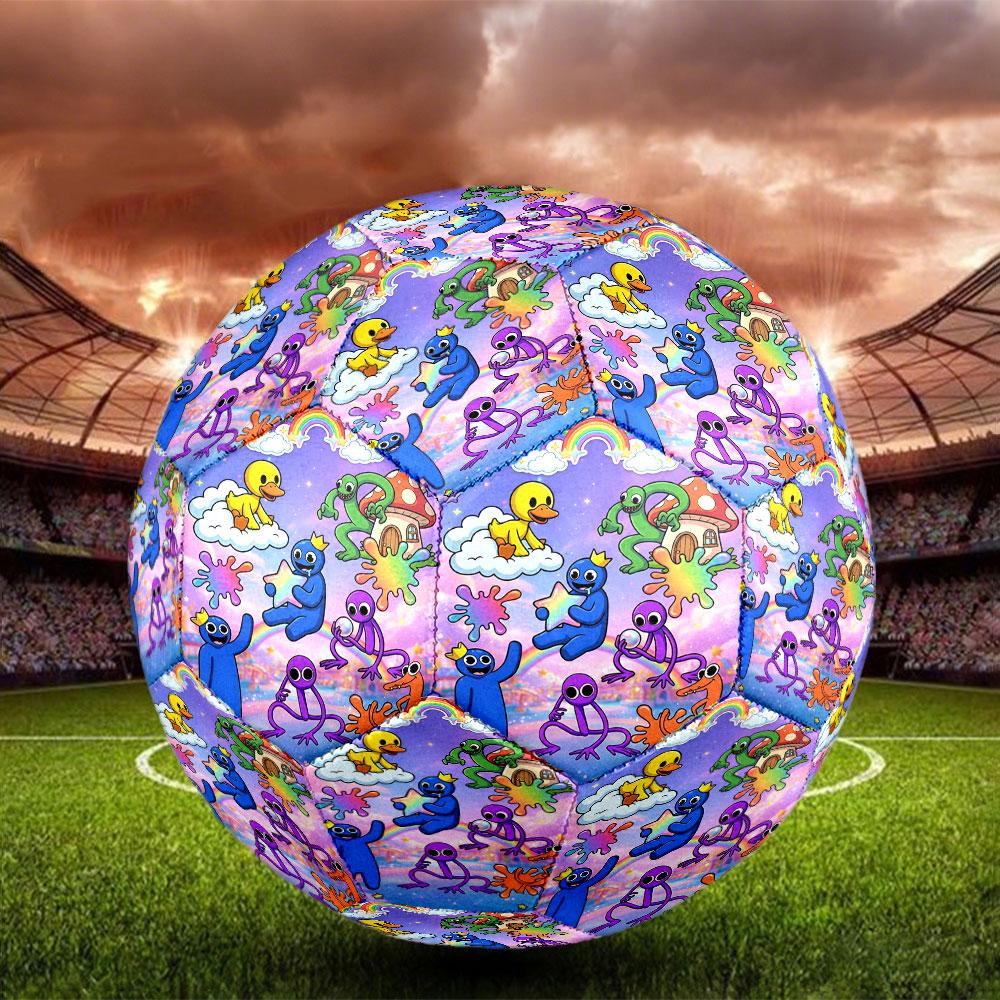 Game Rainbow Friends Print Size 5 Soccer Ball, Standard Match Football for Sports Game and Team Practice, Ideal Gift for Soccer Fans