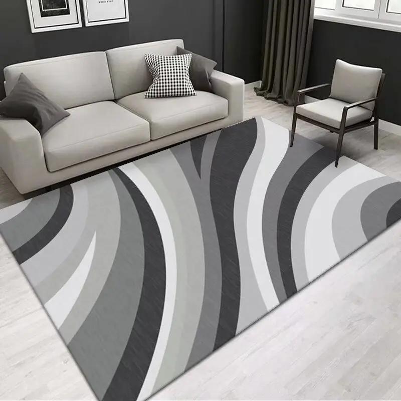 Nordic Luxury Style Abstract Carpets for Living Room Plush Soft Washable Large Area Rug Antiskid Lounge Room Decoration Home Mat