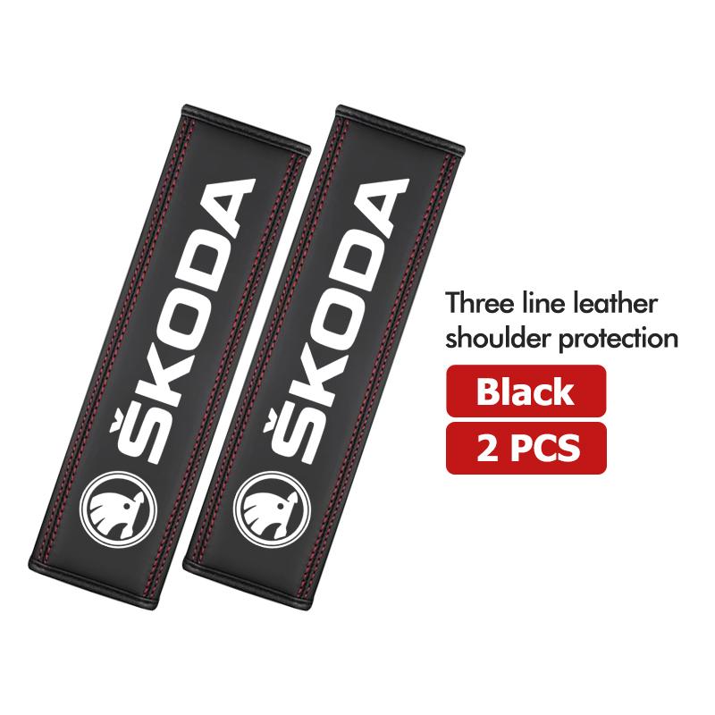 NAWR1 1/2PCS Car Seat Belt Safety Belt Shoulder Cover Auto Accessories For Skoda Octavia Superb RAPID FABIA KAMIQ KAROQ KODIAQ YETI