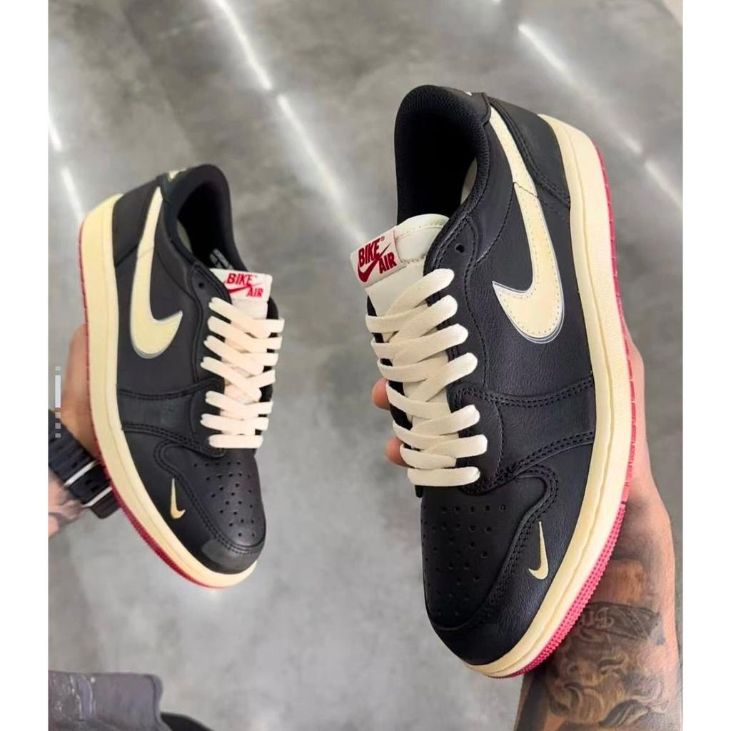 Nigel Sylvester X Air Jordan 1 Low OG Better With Time Unisex Sneakers Cream Black Muslin IB8958-001