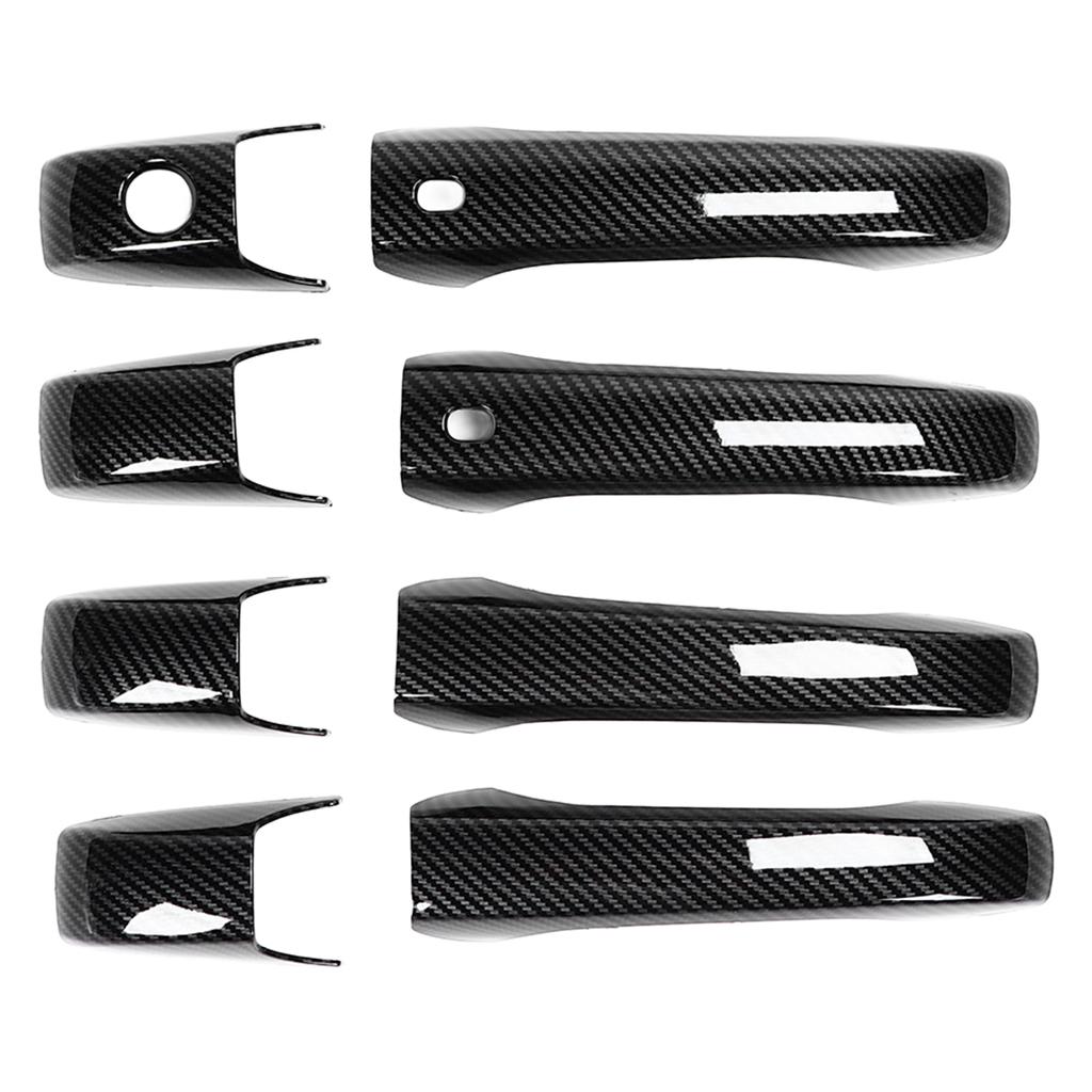 8pcs Carbon Fibre Style Door Handle Cover Trim Replacement for Jeep Patriot Grand Cherokee Durango