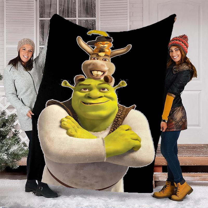 Coperta Stampata a Tema Shrek - Perfetta per Divano, Letto, Viaggio e Uso all'Aperto | Lavabile in Lavatrice, Accogliente e Durevole.