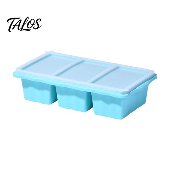 BPA-free Large Ice Cube Tray Silicone Freezer with Lid 3-Compartment And Oven Safe Mold for Soups Sauces BPA-Free Maker Easy-release