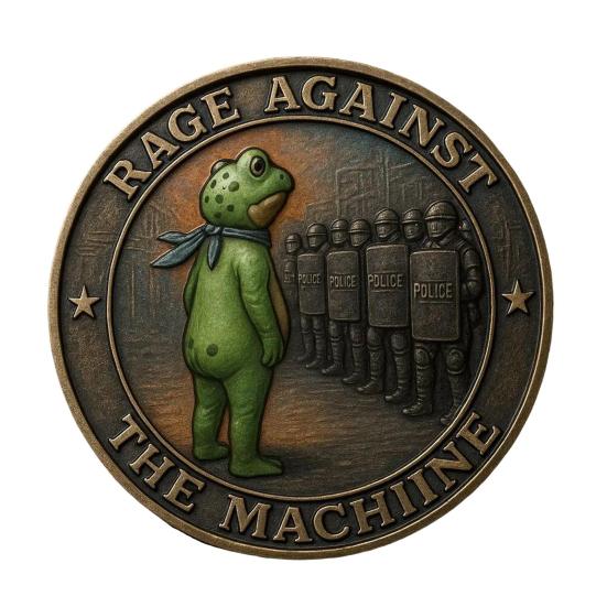 

Portland Frog Coin Frog Wearing Blue Scarf Metal Coin Collectible Inspirational Resist Engraved Challenge Coin Gift for Inspiration Support A