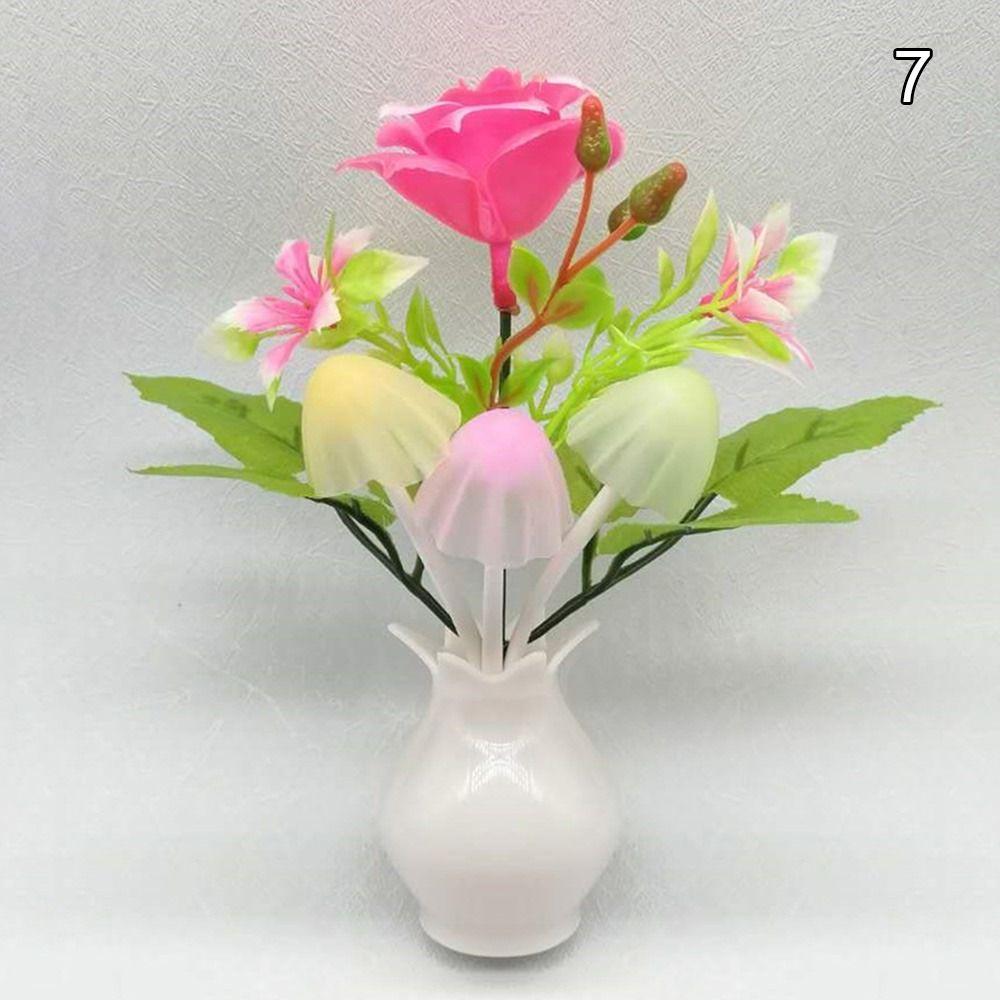 3D Light Rose Floral Lamp Colorful Little Night Light Pomegranate Bottle LED Mushroom Night Lights