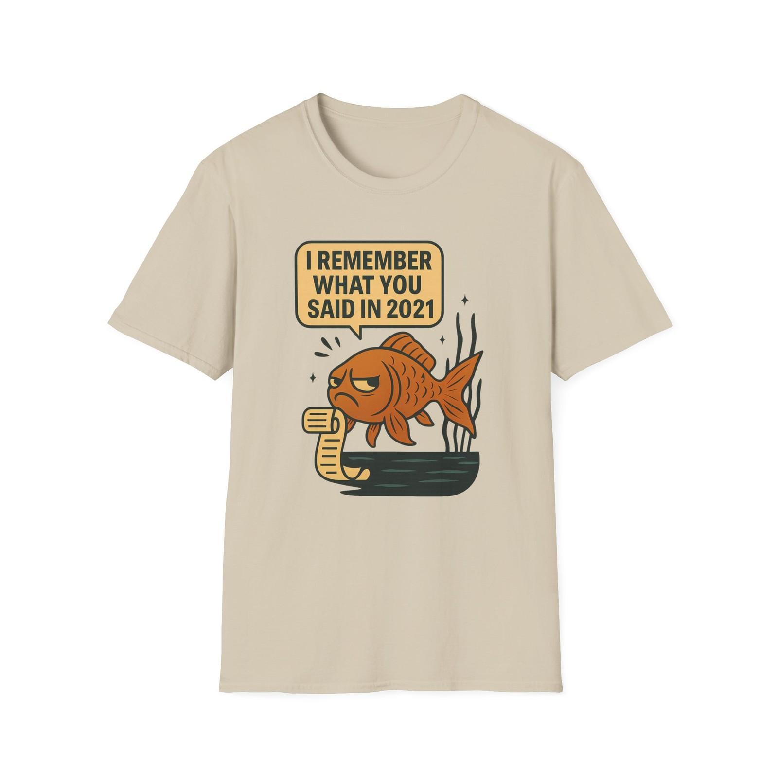 Unisex Softstyle Funny Goldfish T-Shirt Mens Womens Tees Top – Retro Style , Streetwear 2XL