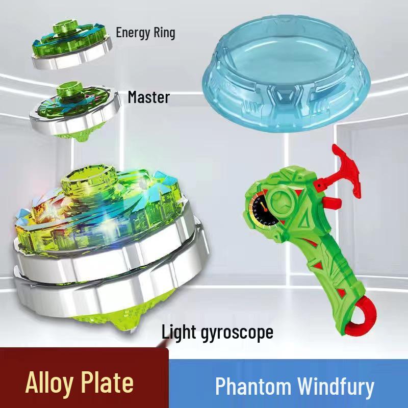 Free Shipping Dual Alloy Burst Gyro Toy - Magic Light Pull String Battle Gyro
