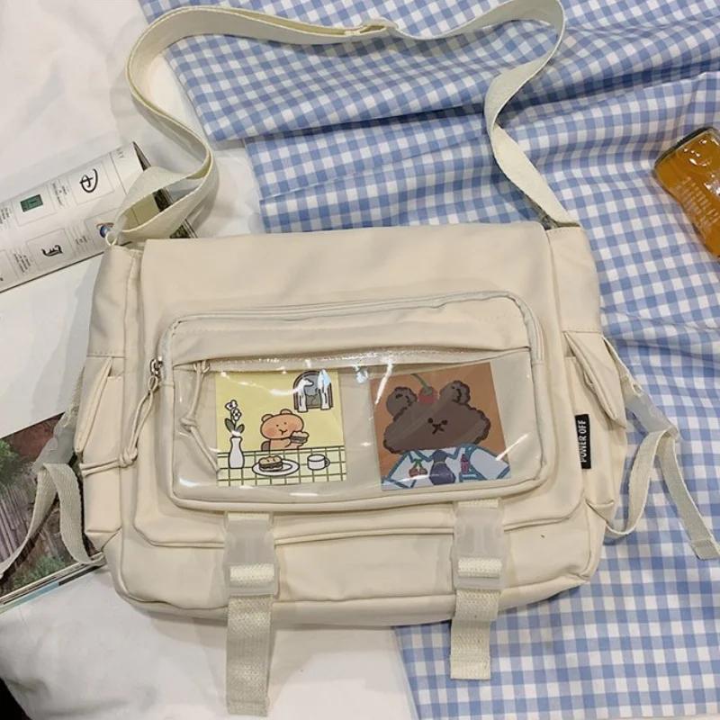 Wasserdichte Canvas Umhängetasche Damen Herren Handtaschen Schultasche Student Umhängetasche Mode Große Kapazität Umhängetasche Schulranzen