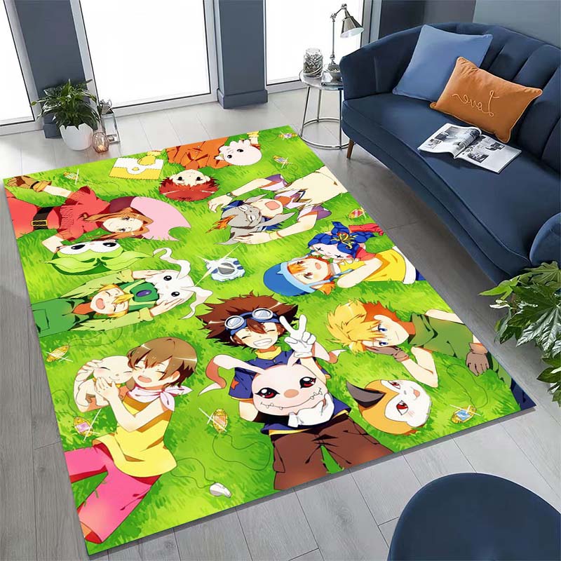 The New (Digimon) Rug Is Suitable for Home Décor in Game Rooms, Bedrooms, Living Rooms, Sofas, and Other Areas.