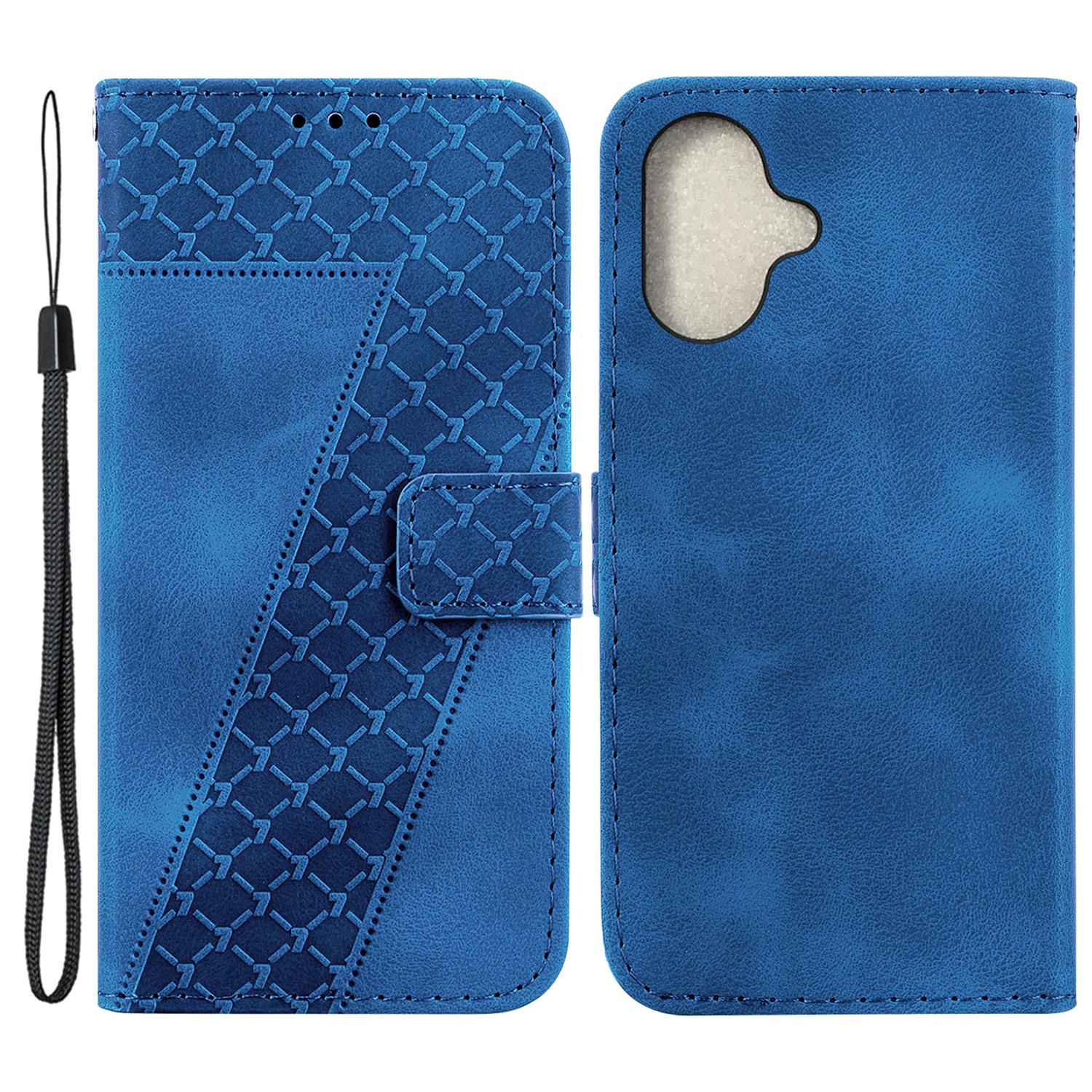 

For iPhone 16 Shockproof Case Leather Phone Cover 7-Shaped Imprint