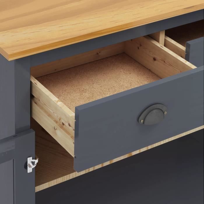 VidaXL Buffet Hill Range Grey 90x40x80 Cm Solid Pine Wood