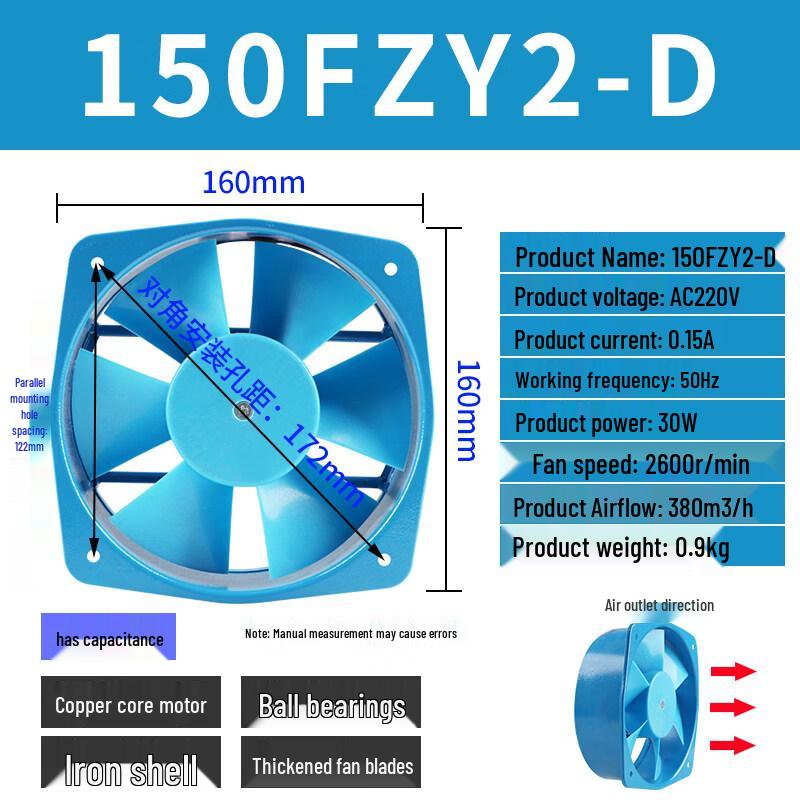 150FZY2-D Single Phase 220V Axial Cooling Fan