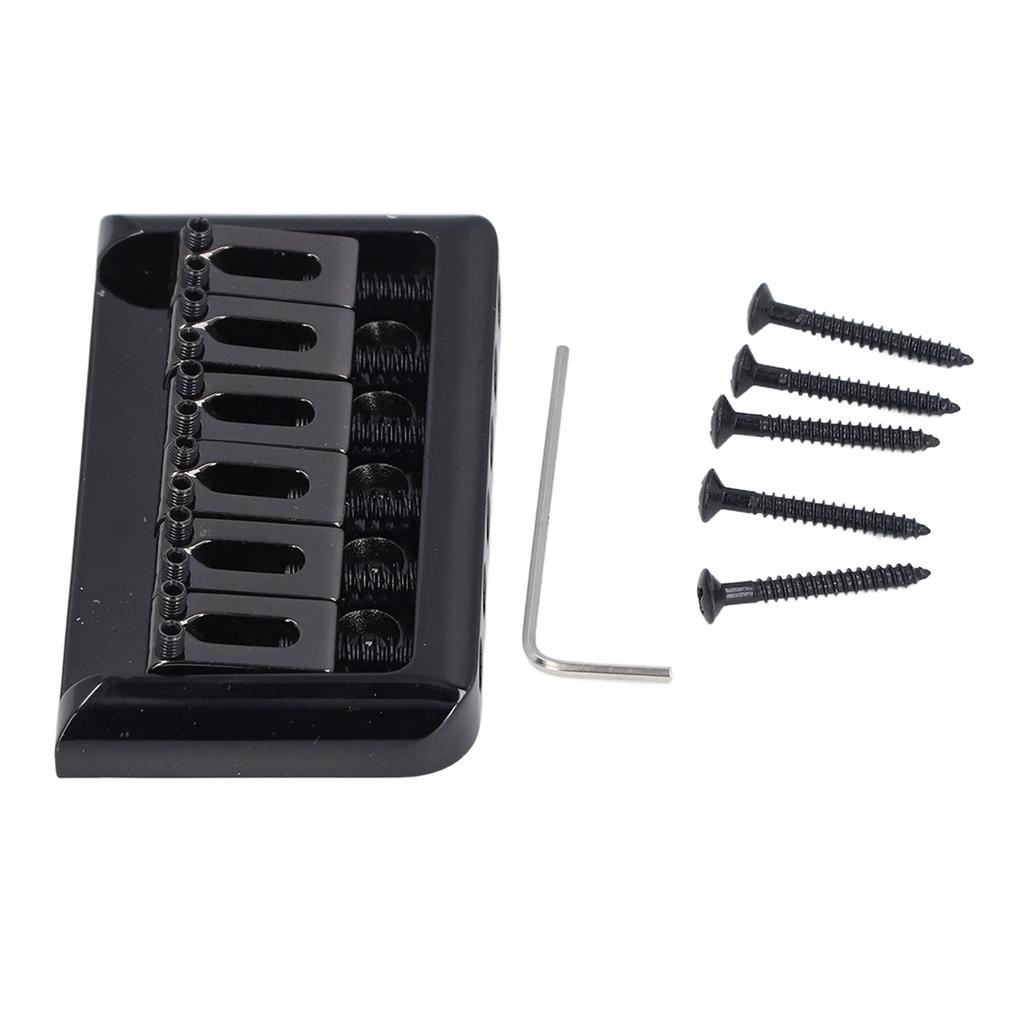 Electric Guitar Saddle Bridge Black Sturdy Durable Guitar Fixed Hardtail Saddle Bridge for Stratocas