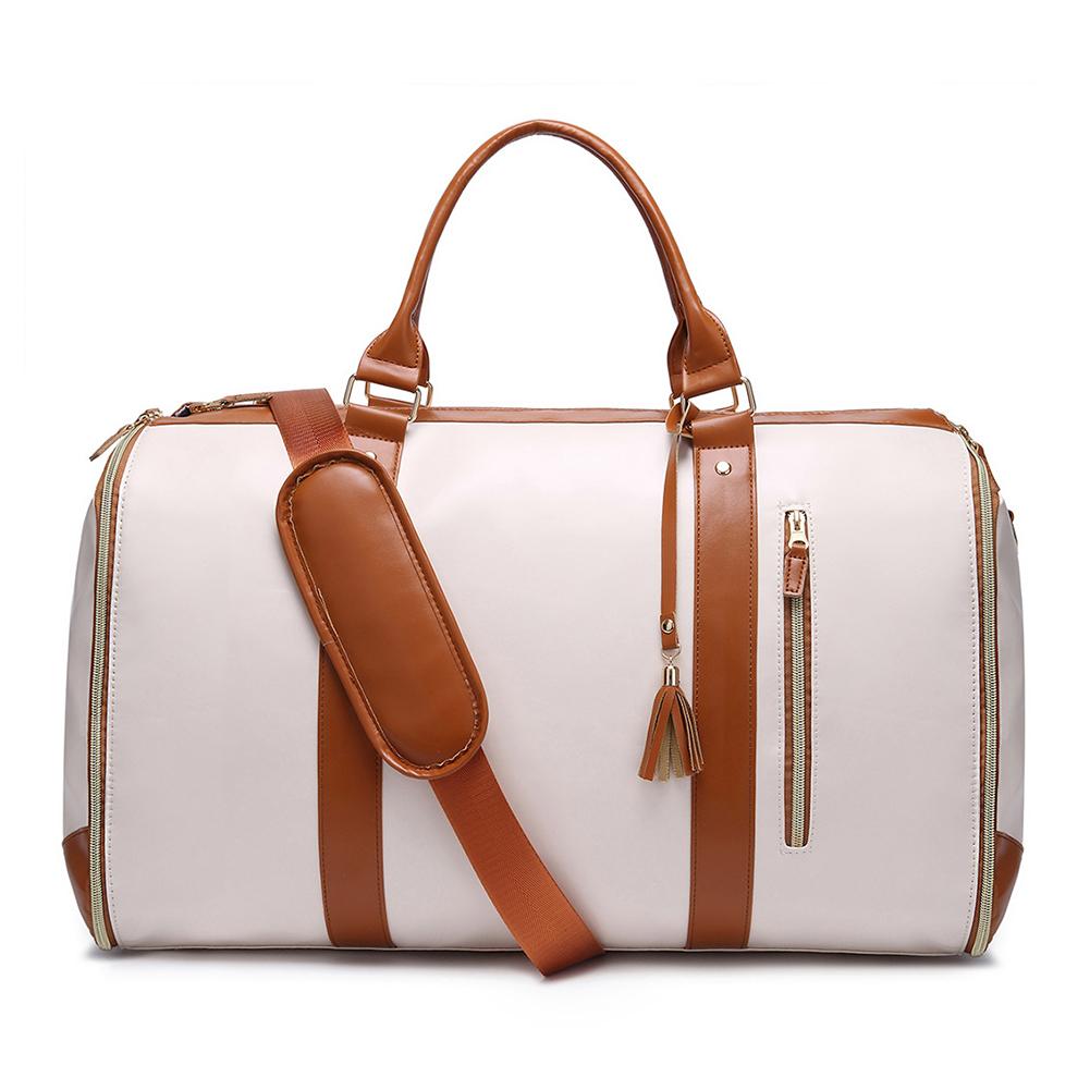 

Сумка для одежды, трансформируемая спортивная сумка, складная сумка для хранения костюма большой вместимости с сумкой для обуви для отдыха на выходных белый