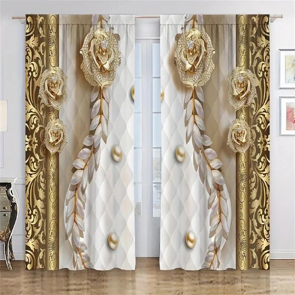 Ilusão Espiral Moderna Luxo Mulheres Menina Luz Filtrando Cortinas Decoração de Flores 2 Painéis Cortinas Finas Para Quarto Sala de Estar