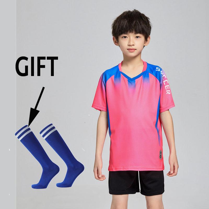 Child Soccer Jerseys Sets Boys&Girls Football Shirts Sportswear Youth kids Football Training Uniforms Tracksuits with Socks