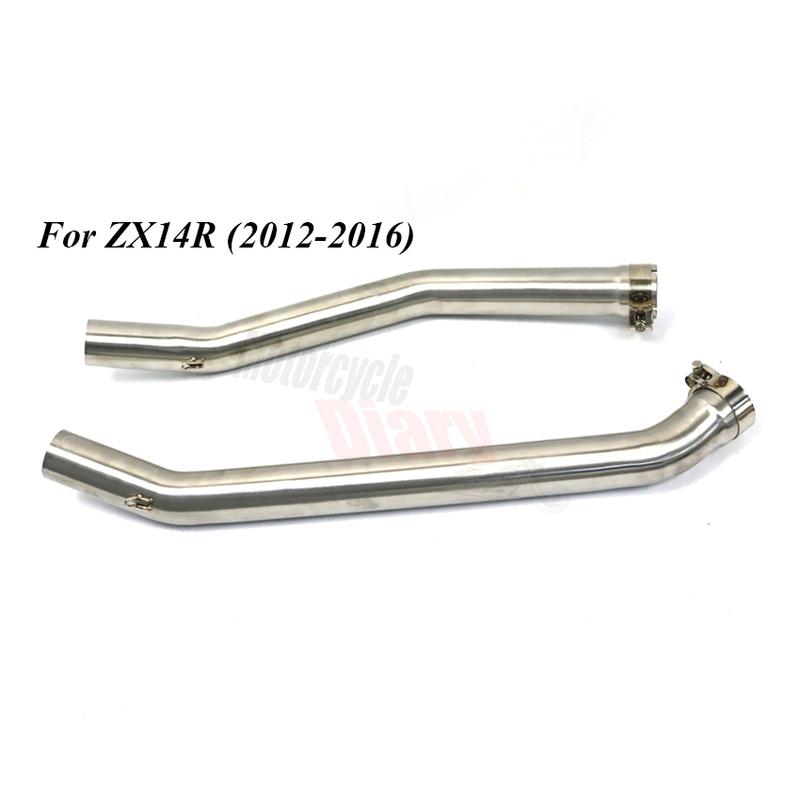 For Kawasaki ZX14-R ZX-14R ZX14R ZX14 2006-2011 2012-2016 Motorcycle Exhaust System Slip-On Middle Link Pipe Racing Bike Elbow