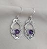 Amethyst Dangle Earrings: Sterling Silver Boho Gemstone - February Birthstone