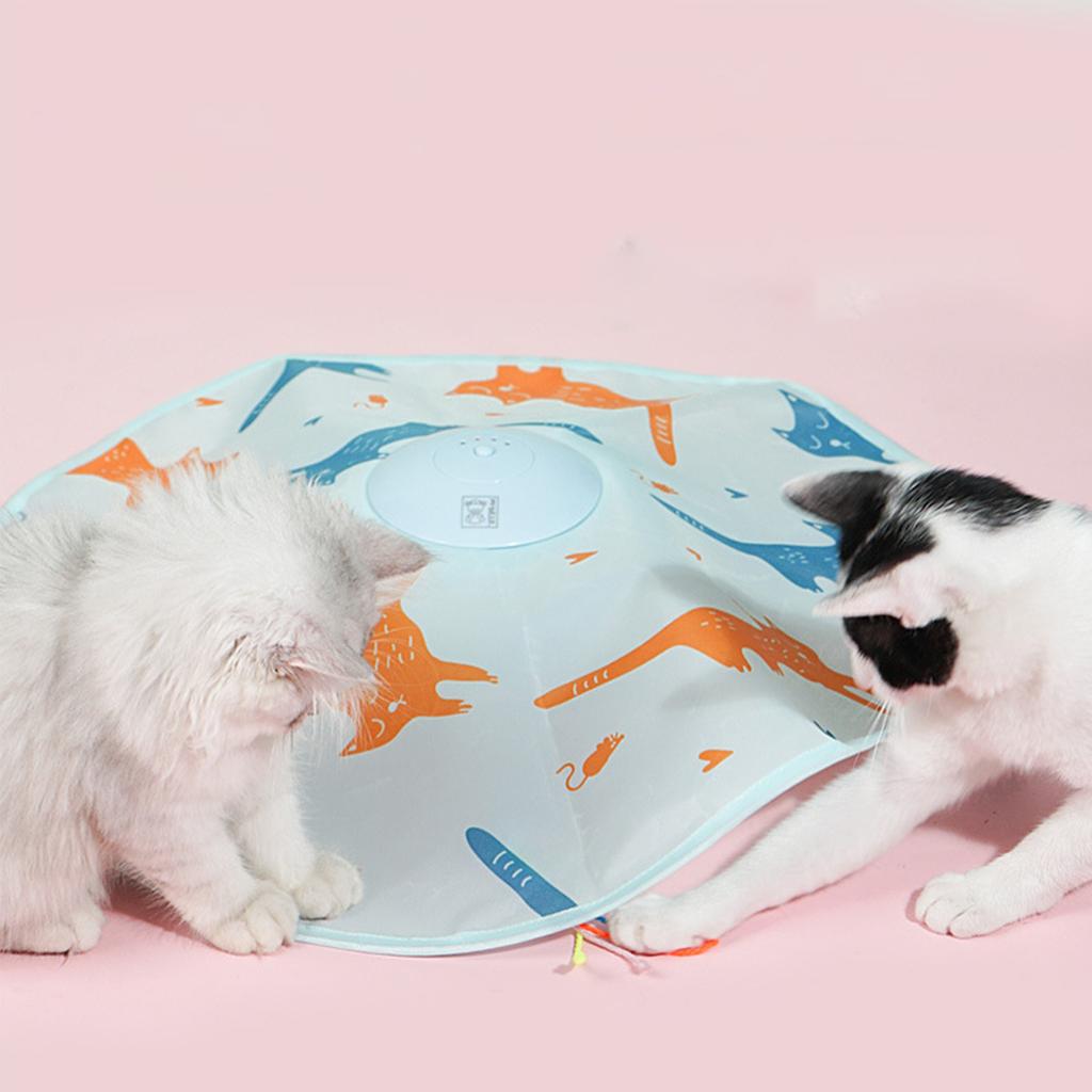 Catch The Tail Cat Toy Fun Intelligent Voice Activated Induction Electronic Concealed Motion Cat Toy Battery Model Blue