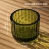 Vertical Stripe Transparent Glass Aroma Candle Holder