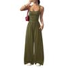 Combinaison d'été pour femme sans manches à fines bretelles une pièce Tenues décontractées Pantalon long large Combinaisons