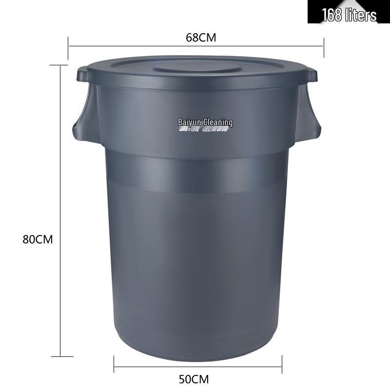 Large Round Wheeled Trash Can with Lid for Outdoor or Kitchen Use