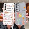 Letter Doodle Print Case For Samsung A57 A37 A17 A56 A36 A16 A55 A35 A15 A54 5G S21 FE S22 S23 S24 Plus S25 S26 Ultra Leather Texture Silicone Cover