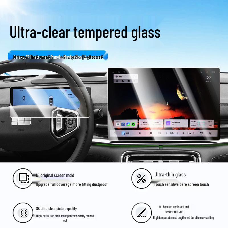 Geely Galaxy A7 Tempered Glass Screen Protector: EMI Navigation Dashboard Film & Interior Decor