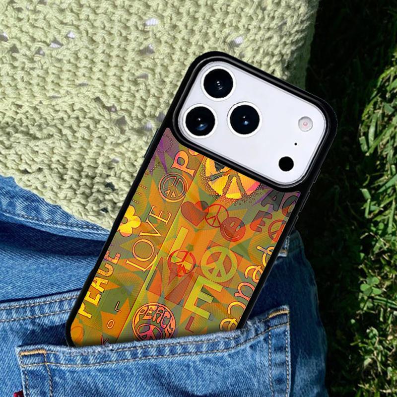 Hippy Hippie Psychedelic Art Peace phone case cover Compatible with for IPhone 17air 16e 15 14 13 12 11Pro Max 17 Air