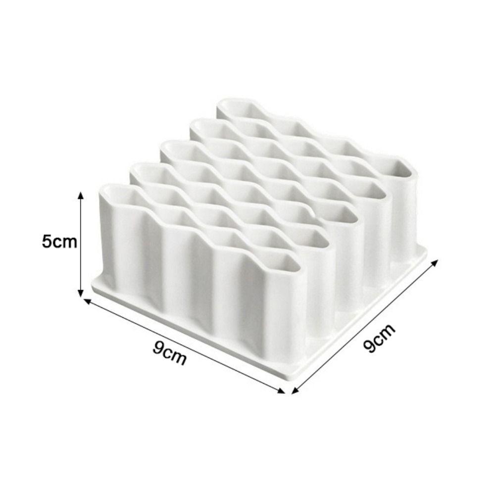 Förvaringsställ för silikonpennor Slitstark vågformad skrivbordspenna Söt sminkborstehållare med stor kapacitet