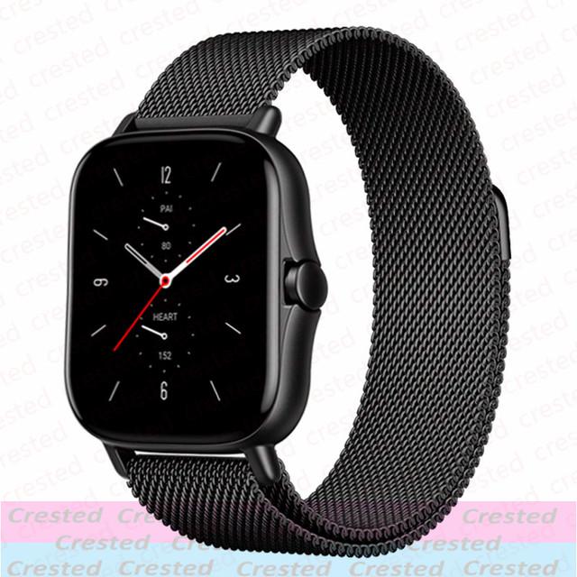 20mm/22mm Milanese loop band For Amazfit GTS/4/2/2e/3/GTS2 Mini/GTR 47/GTR2/4/3/Pro Watch Bracelet correa Amazfit bip 6 5 straps
