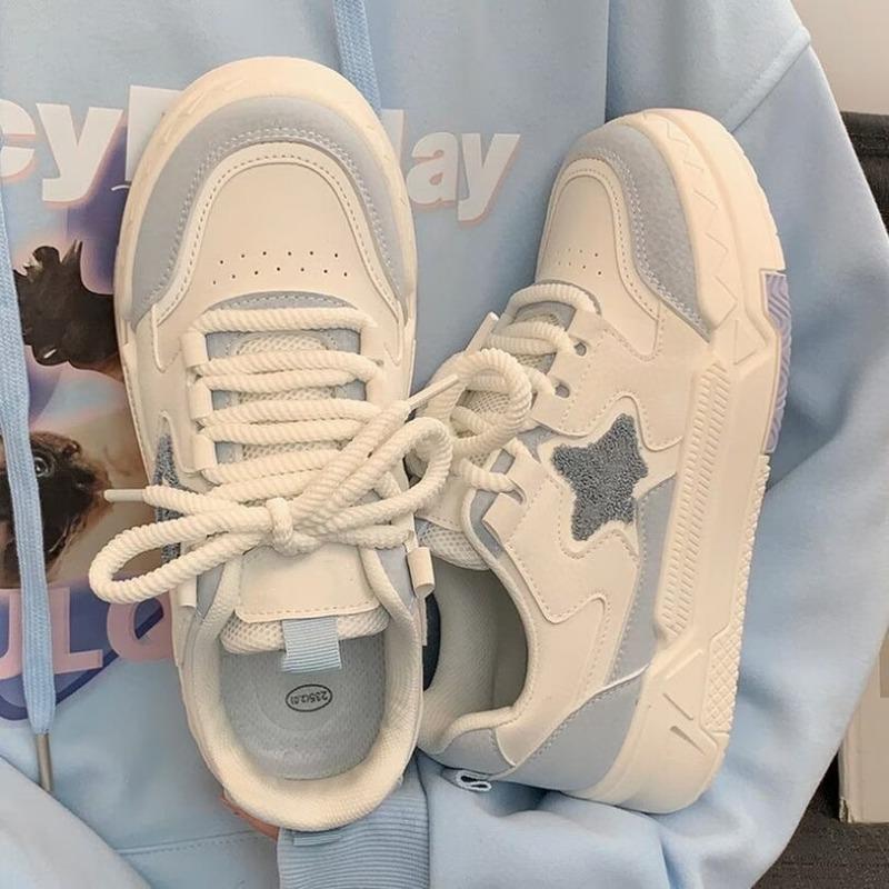 Women S Star Pattern Thick Sole Breathable Casual Sports Sneakers