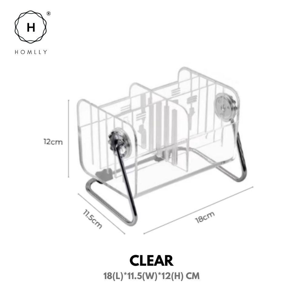 HOMLLY Acrylic Phone Remote Control Grid Organiser Storage Box With 360 Rotating Stand