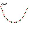 Christmas Tree Embellishment 78.8 Inch Pom Garland, Red Green White 20/30 Pompom Xmas Party Wall Decor Balls Garland Ornaments for Tree, Fireplace,