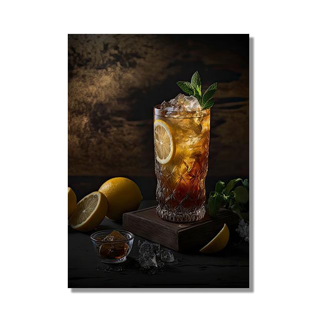 

Ретро-коктейль-взрыв, картина на холсте, виски, ледяной сок, ледяные чайные напитки, печать плакатов, клуб, ресторан, бар, домашний декор 21x30cm No Framed