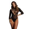 Le Desir - Mesh Bodysuit with a Round Neckline S - XL