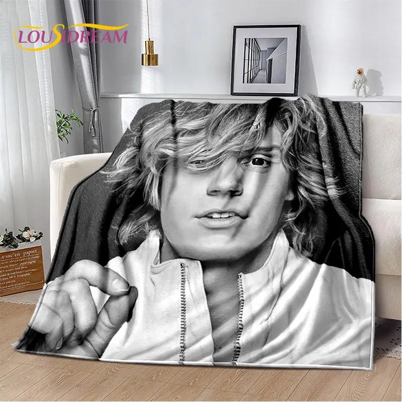 Movie Tv Actor Cute Evan Peters Soft Plush Blanket,Flannel Blanket Throw Blanket For Living Room Bedroom Bed Sofa Picnic Cover