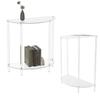 Acrylic Side Table, 2 Tier Small Semiellipse End Tables Clr Bathroom Nightstand   Decoration for Livingroom Bedroom Foyer Countertop Counter V