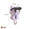 Rotating Black Cat Adhesive Wall Hook for Coats, Keys, and Hats - No-Drill Installation