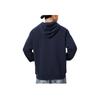 Li Ning Sports Lifestyle Series Letter Loose Warm Fleece Hooded Pullover Long Sleeve Sweatshirt Men Sweatshirt Deep-Navy-Blue AWDU673-5