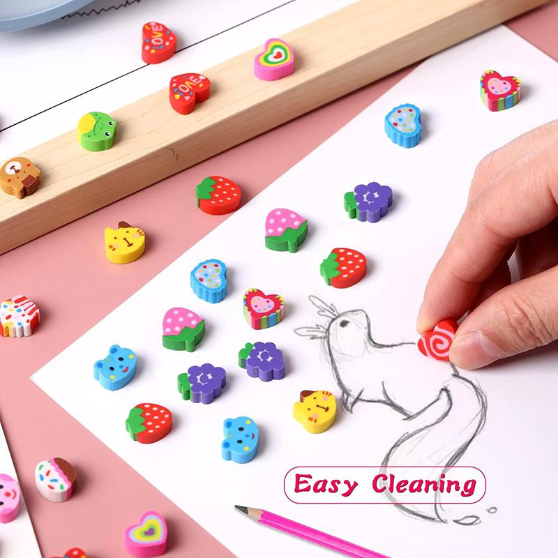 10/30/60PCS Mini Eraser 1cm Cute Cartoon Pattern Bulk Student Stationery Office Supplies School Activity Rewards Gifts TMZ